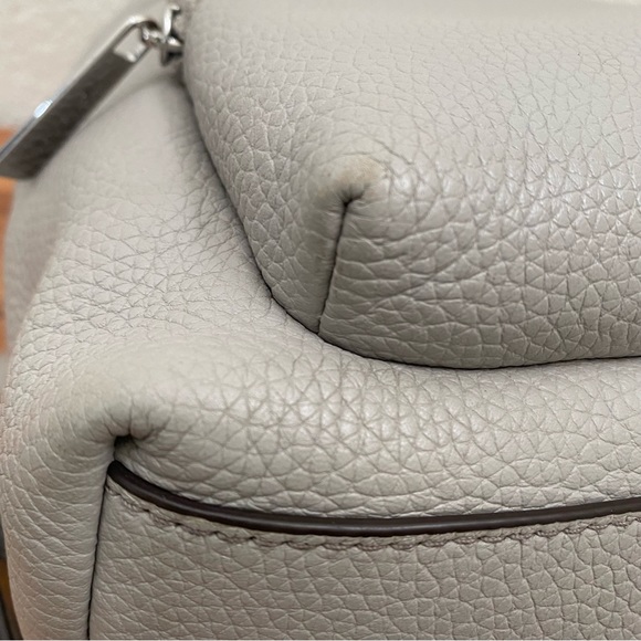MICHAEL Michael Kors “Erin” Pearl Gray Pebbled Leather Medium Backpack - Picture 13 of 16